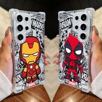 Marvel Ironman Deadpool Clear Phone Case For Samsung Galaxy S26 S25 S24 Ultra S23 S22 Plus S21 S20 FE Shockproof Silicone Cover