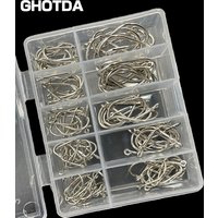 100Pcs Size 3-12# Ring Eye Fishhooks Circle Carp Eyed Fishing Hook High Carbon Steel Fishing Hooks Single Jig Fish Hook Tackle