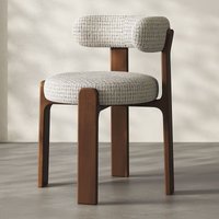 Modern Iron Art Upholstered Dining Chair Chenille Fabric High Resilience Foam Seat Chair for Home Kitchen Living Room Cafe"