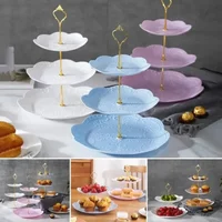 Detachable Cake Stand European Style 3 Layer Dessert Pastry Cupcake Fruit Plate