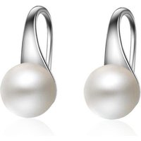 Silver Color Earrings Drop Women Round Natural Freshwater Pearl Hook Dangle Earring Ear Drops Brincos De Prata