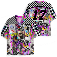 Adult and Children's Subcultural Jerseys, Skull Black Adhesive 3D Printed Sports Style Casual/music Festival T-shirts