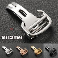 12mm14mm 16mm 18mm 20mm Silver Single Side Stainless Steel Folding Clasp for Cartier Button Leather Watchband Buckle Accessories