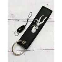 1 Set Embroidery Angel Devil Keychains Porte Fashion Trinkets Christmas Gift Motorcycle Car Keys Accessories Wholesale Trinkets