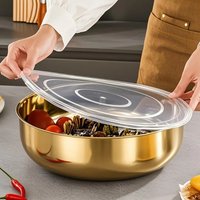 Multi-Purpose Mixing Bowl with Lid, Kitchen Tools & Accessories, Durable Kitchen Items for Hot Pot, Fruit Vegetable Cleaning
