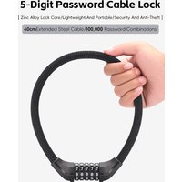 AliExpress West Biking WEST BIKING Anti-theft Bike Lock 5-Digit Password Steel Cable Lock Multicolor Portable Padlock 60cm MTB Road Bike Accessories
