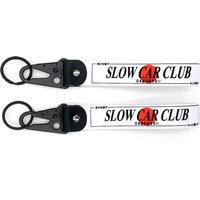 SLOW CAR CLUB Keyring Nylon Keychain JDM Racing Style Durable Car Motorcycle Key Tag Accessory Red Sun Graphic Accessories