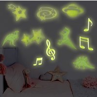 Room Wall Art Decor Graffiti Decorative Stickers Glow In Dark Moon Universe 3D Luminous Fluorescent Sticker Stars Dinosaur TMZ