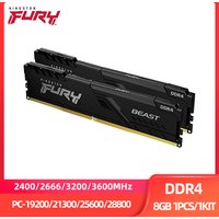 Kingston FURY Beast RAM DDR4 8GB 2400MHz 2666MHz 3200MHz 3600MHz Desktop AMD Intel CPU Motherboard RAM image 3
