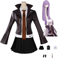 Anime Game Kirigiri Kyoko Cosplay Costume Wig PU Coat Japanese-style JK Uniform Shirt Skirt Adult Woman Cute Campus Suit