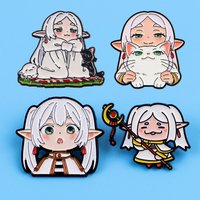 4Pcs/set Cute Cat Enamel Pins Anime Girl Badge on Backpacks Brooches For Jackets Clothing Bag Decoration Fans Collection Gifts