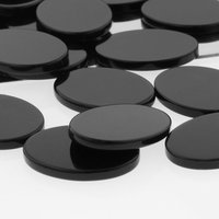 Natural Black Onyx Round Disk Loose Gemstones Multiple Sizes 6x6-16x16mm/Thickness 2mm For Jewelry Making