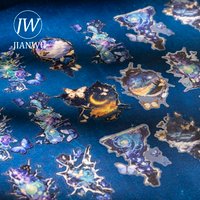 JIANWU Vintage Butterfly Flower Starry Sky Crack Landscape Material Collage Scrapbooking PET Sticker Creative Journal Stationery