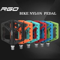 AliExpress RGO Bicycle Pedals Mtb Nylon Platform Footrest Flat Mountain Bike Paddle Grip Pedalen Bearings Footboards Cycling Foot Hold