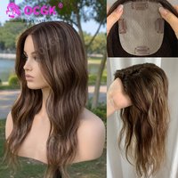 Postiches capillaires de 17 pouces, 100 % cheveux humains naturels, à clipser, ondulation naturelle, base en maille respirante, extensions pour cheveux clairsemés, ajout de volume