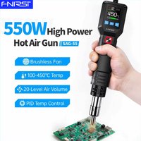 FNIRSI SAG-55 Micro Hot Air Gun 550W BGA Soldering Station LCD Digital Adjustable Temperature Hair Dryer For Welding Repair Tool
