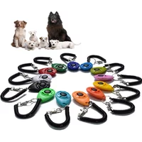 2 in 1 Dog Training Clicker Pet Plastic New Dogs Click Trainer Aid Tools Adjustable Wrist Strap Sound Key Chain Dog Supplies