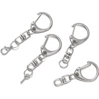 10pcs/Lot C Shape Clasps Connectors Hook Lobster Clasp Key Ring Keychain for DIY Jewelry Making Findings Key Chain Supplies