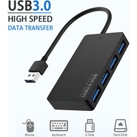 High speed USB3.0 Hub, Ultra Slim 4 Port Multi Splitter Extension Expansion Adapter Cable For PC Laptop, Desktop, Printer