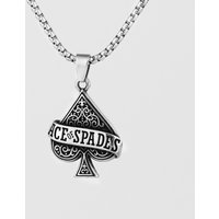 2022 New Ace of Spades Men Necklaces Jewelry,Stainless Steel Poker A Pendant,Rock Punk Casino Good Fortune Collar Accessory