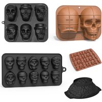 3D-Totenkopf-Back-Kuchenform für Halloween, Eisform, lebensmittelechtes Silikon, DIY große Totenkopf-Kuchenform, Halloween-Dekor, Geburtstagsfeier