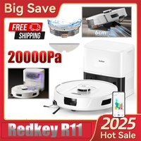 Redkey R11 3-in-1-Roboter-Staubsauger- und Wisch-Kombination, selbstentleerend mit 20.000 Pa LiDAR-Roboterstaubsauger mit Präzisionsverschluss