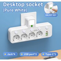 EU Plug 5 Sockets Electrical Socket Outlet No Extension Cord With USB Type-C Ports Two specifications