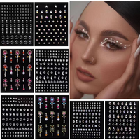 1 Pcs Self Adhesive Colored Diamonds Eyeshadow Stickers Color Crystal Diamond DIY Eyes Face Body Makeup Decorations Rhinestones