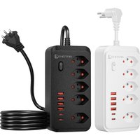 Switzerland AC Plug Wall Mounted Socket 1.8M Extension Cord Power Strip Outlets Network Adapter With USB C Ports Phone Chargeing