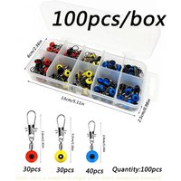 20pcs Fishing Line Hook Swivels Shank Clip Connector Interlock Snap Sea Space Beans Lure Fishing Hooks Connector Pesca Tackle