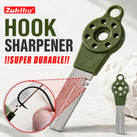 ZUKIBO Portable Fishing Hook Sharpener Diamond Hook File Fishhook Grinding Tool for Jig Offset Single Hooks Fishing Tackle
