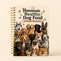 Homemade Dog Food Recipe Book A5 Spiral Notebook Multi Breed Feeding Planner Pet Meal Journal Gift for Dog Moms