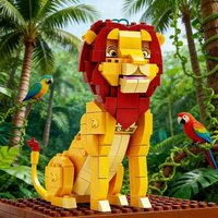 Educational Lion Building Block Toy, DIY Animal Model, Premium Gift for Kids' Birthdays & Holidays