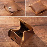 Leather Snap Closure Wallet Mini Coin Purse Money Bag Vintage Key Holder