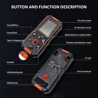 Upgraded Wall Scanner Detector with Metal Wood AC Wire Modes Intelligent Sensor Precise Detection Audio Alarms for Home Improvem