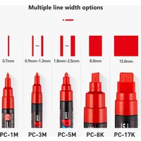 Uni POSCA 0.7mm Line Width Acrylic Marker Pens PC-1M 7-36 Colors Painting Graffiti Waterproof Light Resistant Art Markers Gifts