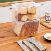 Large Capacity Storage Box Rectangle Stationary Supplies Flip Box Transparent Fresh Keeping Case