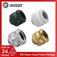 Raccords de Tube dur de refroidissement par eau pour PC, pour tuyau givré en acrylique PETG OD14mm, boîtier d'ordinateur, connecteur de Compression manuel, 4 pièces/lot