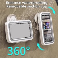 Waterproof Mobile Stand Suction Cup Phone Holder Portable Mount Reusable Stand for Shower, Mirror, Kitchen, Window, & Bathroom