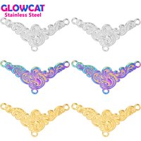 7pcs/Lot Vintage Three-hole Connector Charms DIY Creative Stainless Steel Pendant Making Necklace Bracelet Jewelry Accessories