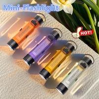 Mini Keychain Flashlight Dual Light 350 Lumens Type-C Rechargeable, Magnetic Tail IP44 Waterproof, Ultra Compact EDC Flashlight