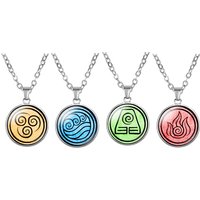 The Last Airbender Necklace Gifts -1 or Complete Set of Four Elements Chain Necklace - Airbender Jewelry Avatar Merch