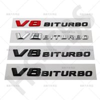 3D ABS V8 BITURBO Emblem Logo Door Side Fender Badge For Mercedes Benz 2014-2016 C63 G63 W222 W223 W213 W212 W205 W204 W205 E63