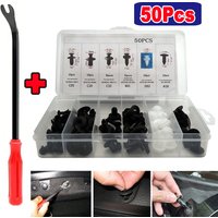 6 Size Car Retainer Clips Plastic Fasteners Kit Auto Trim Panel Clip Black Body Bumper Rivet Set Replacement Push Pin 50Pcs