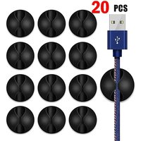 Silicone Fixer Wire Wire Winder Mouse Cord Desktop Tidy Management 20PCS USB Cable Organizer Clip Office Desktop Phone Cables