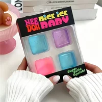 Brinquedos Fidget Needoh Teenie Nice Ice Cube Conjunto Macios de Recuperação Lenta, Aliviadores de Estresse, para Lembrancinhas