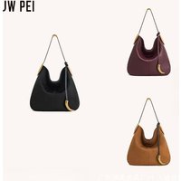 JW Pei Hobo Bag, New Style, Matte Finish, Fashionable, Metallic Decoration, Shoulder Bag/Underarm Bag, Large Capacity Tote Bag
