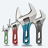 Adjustable Wrench Large Opening Short Handle Mini Spanner Wrapped Key Plumbing Pipeline Bathroom Tools