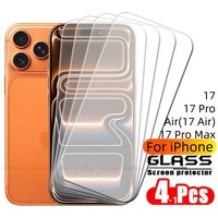 1/2/3/4Pcs For iPhone 17 Pro Max Glass iPhone 17 Tempered Glass Transparent Clear 9H Protective Screen Protector iPhone 17 Air