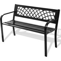 2 3Seater Garden Bench, Metal Frame Loveseat Park Bench, Outdoor Furniture Patio Chair Leisure Lounger Seat for Balcony, Backya